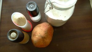 Zutaten für Süßkartoffelschnitzel